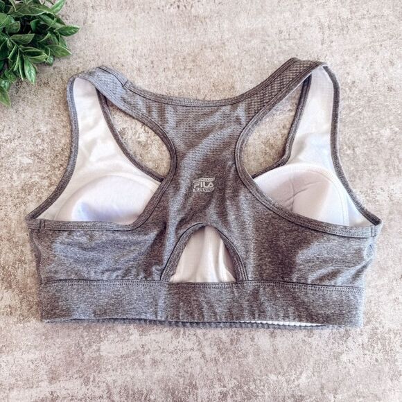 Fila Grey Racerback High Impact Sports Bra Size Large - Picture 3 of 4